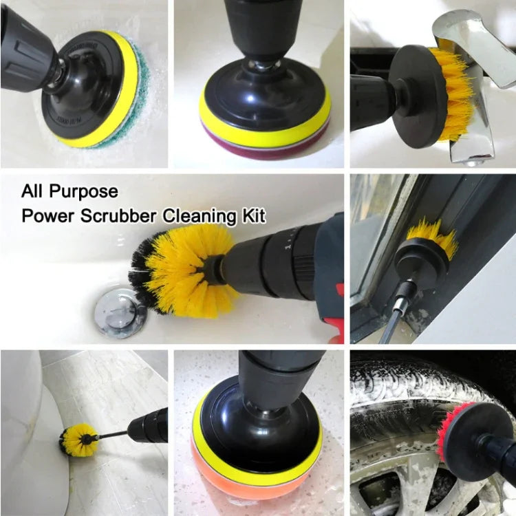 22 in 1 Floor Wall Window Glass Cleaning Descaling Electric Drill Brush Head Set, 22 in 1