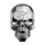 Three-dimensional Devil Skull Metal Car Sticker, Bronze, Silver Grey, Titanium Color