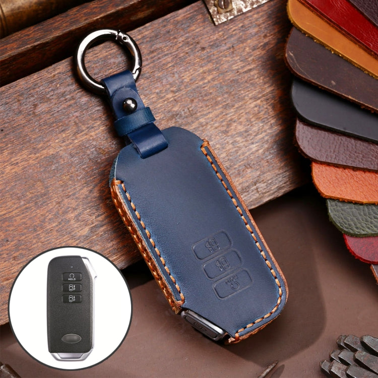 Hallmo Car Cowhide Leather Key Protective Cover for KIA, For KIA (Black), For KIA (Blue), For KIA (Brown)