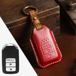 For Honda Car Cowhide Leather Key Protective Cover Key Case, Three Keys Start Version, For Honda, Three Keys Start Version, For Honda, Three Keys Version