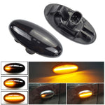 2pcs For Mazda 2 DY 2003-2007 Car Dynamic LED Fender Side Light, For Mazda 2 DY 2003-2007 (Transparent Black)
