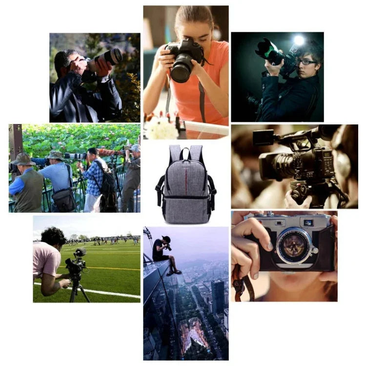 Multi-functional Waterproof Nylon Shoulder Backpack Padded Shockproof Camera Case Bag for Nikon Canon DSLR Cameras