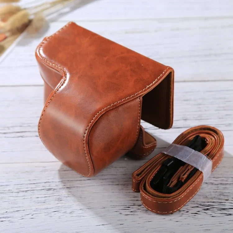 Full Body Camera PU Leather Case Bag with Strap for Sony A6000 / A6300 / Nex 6, For Sony A6000, For A6000