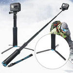 Portable Foldable Tripod Holder Selfie Monopod Stick for DJI, Insta360, GoPro and Other Action Cameras, Length: 23.5-81cm, RUIGPRO