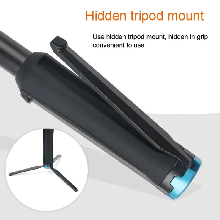 Portable Foldable Tripod Holder Selfie Monopod Stick for DJI, Insta360, GoPro and Other Action Cameras, Length: 23.5-81cm, RUIGPRO