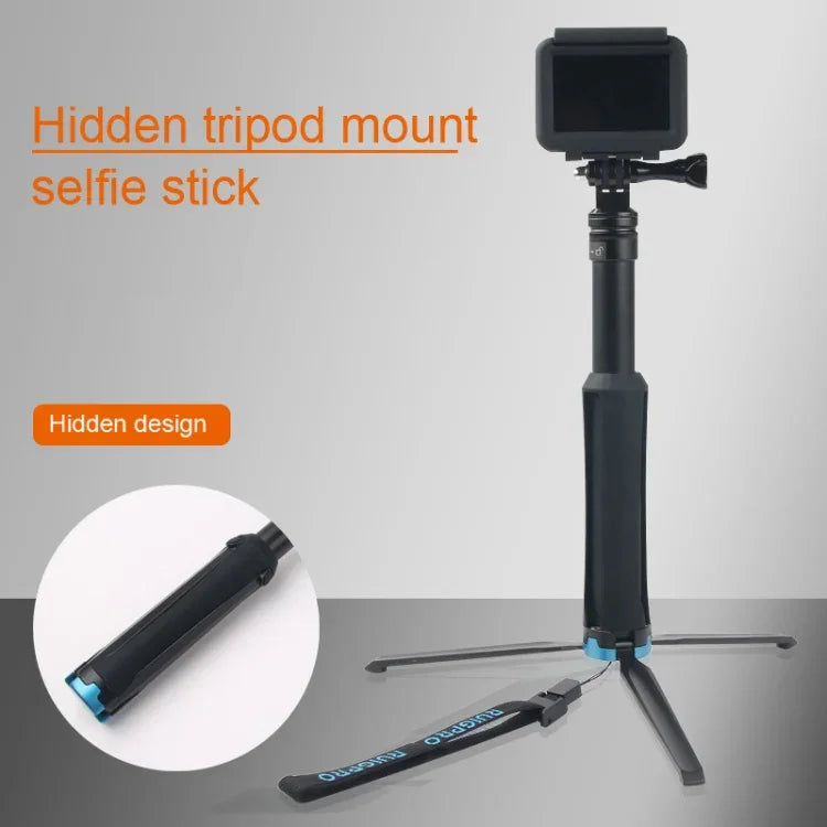 Portable Foldable Tripod Holder Selfie Monopod Stick for DJI, Insta360, GoPro and Other Action Cameras, Length: 23.5-81cm, RUIGPRO