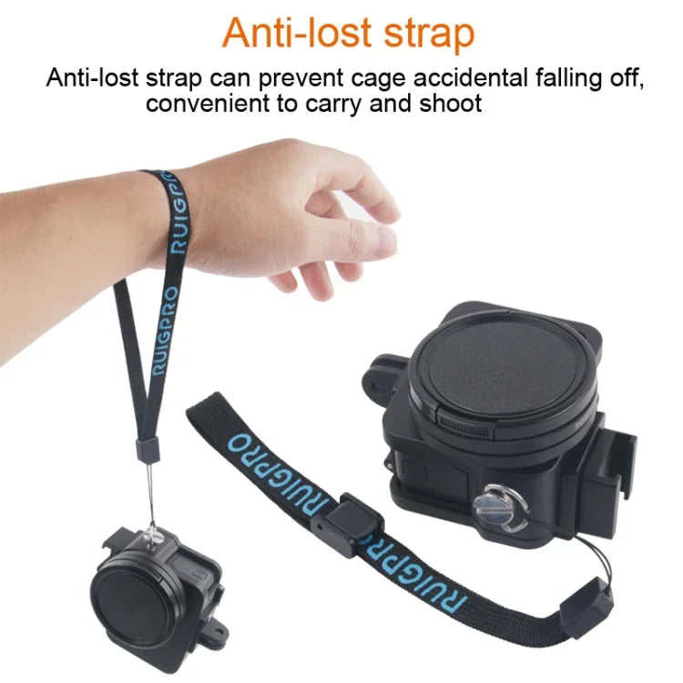 Housing Shell CNC Aluminum Alloy Protective Cage with Insurance Frame & 52mm UV Lens for GoPro HERO7 Black /6 /5, 52mm UV Black