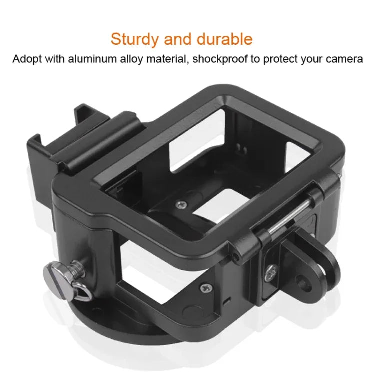 Housing Shell CNC Aluminum Alloy Protective Cage with Insurance Frame & 52mm UV Lens for GoPro HERO7 Black /6 /5, 52mm UV Black