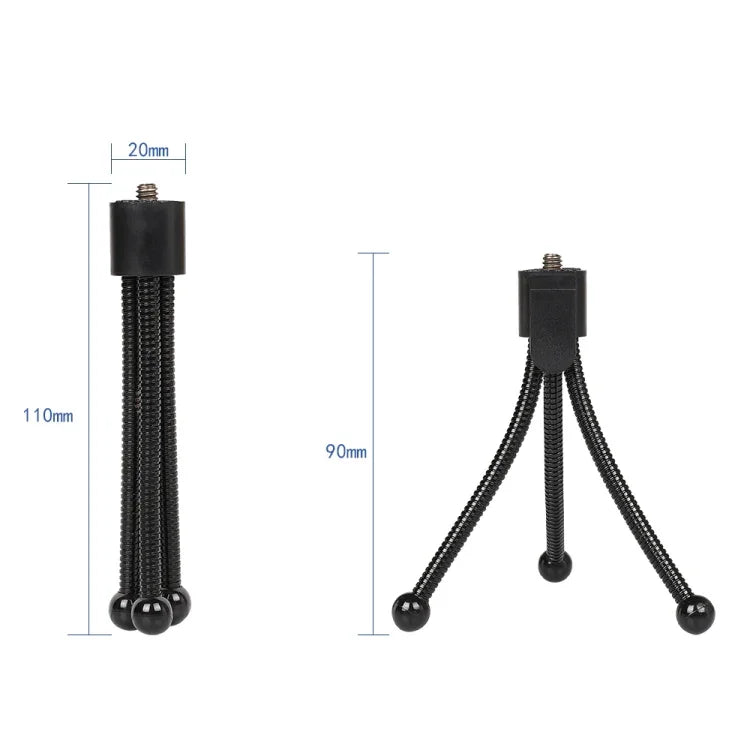 Mini Metal Desktop Tripod Mount with UNC1/4 screw interface for DJI, Insta360, GoPro and Other Action Cameras, Max Load: 0.6kg, Mini Metal Desktop