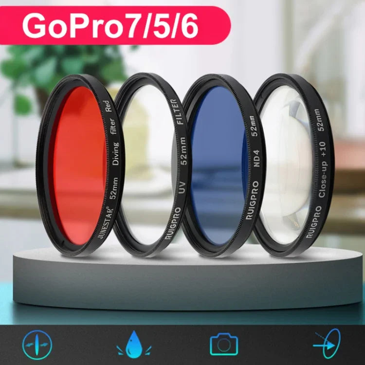 RUIGPRO for GoPro HERO 7/6 /5 Professional 52mm CPL Lens Filter with Filter Adapter Ring & Lens Cap, CPL Lens