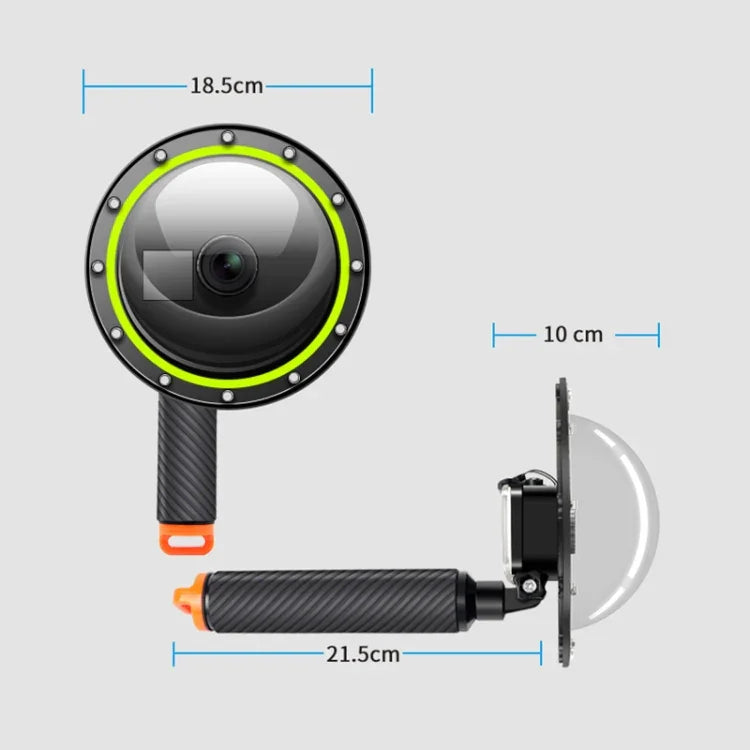 RUIGPRO Floating Hand Grip Dome Port Underwater Diving Camera Lens Transparent Cover for DJI Osmo Action, Osmo Action