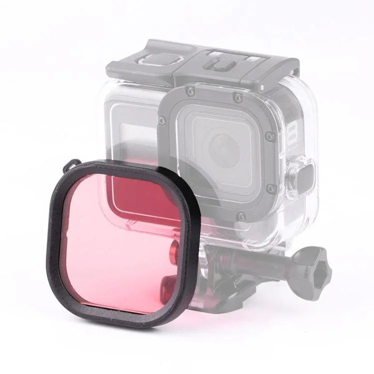 Square Housing Diving Color Lens Filter for GoPro HERO8 Black Original Waterproof Housing, Pink, Purple, Red