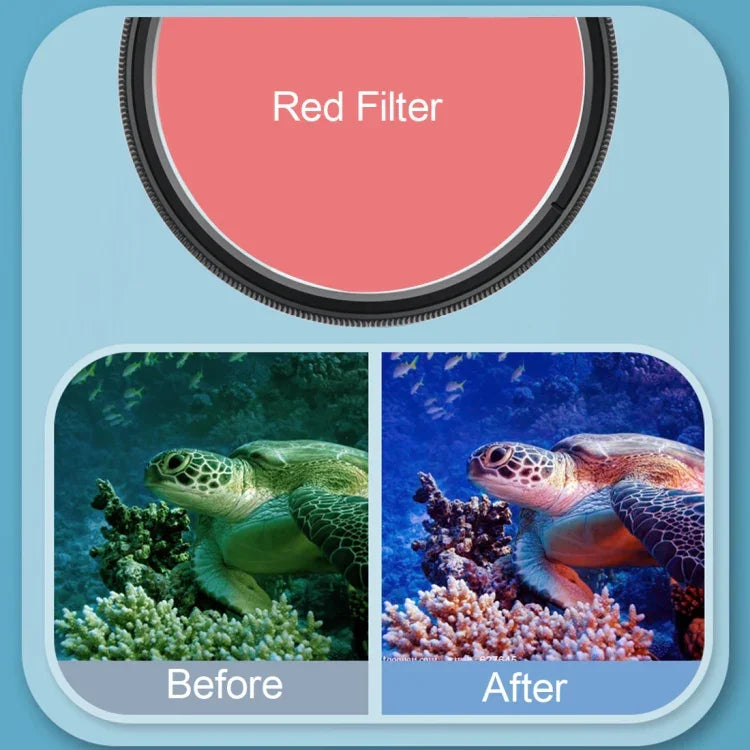 RUIGPRO for GoPro HERO8 58mm 16X Macro Lens + Red/Purple Diving Lens  Filter + Dive Housing Waterproof Case Kits with Filter Adapter Ring & Lens Cap