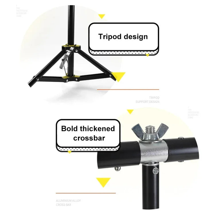 70x200cm T-Shape Photo Studio Background Support Stand Backdrop Crossbar Bracket Kit with Clips, No Backdrop, 70x200cm