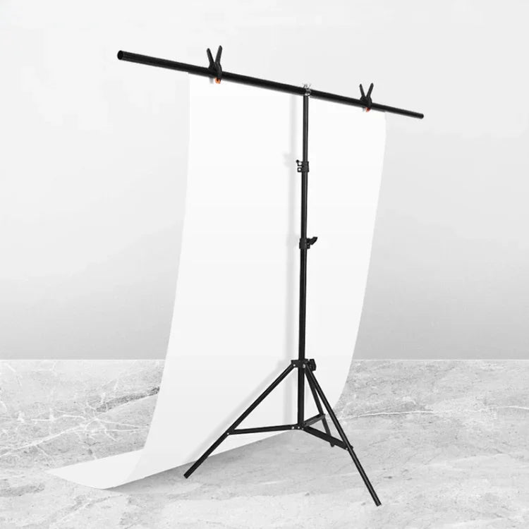 150x200cm T-Shape Photo Studio Background Support Stand Backdrop Crossbar Bracket Kit with Clips, No Backdrop, 150x200cm
