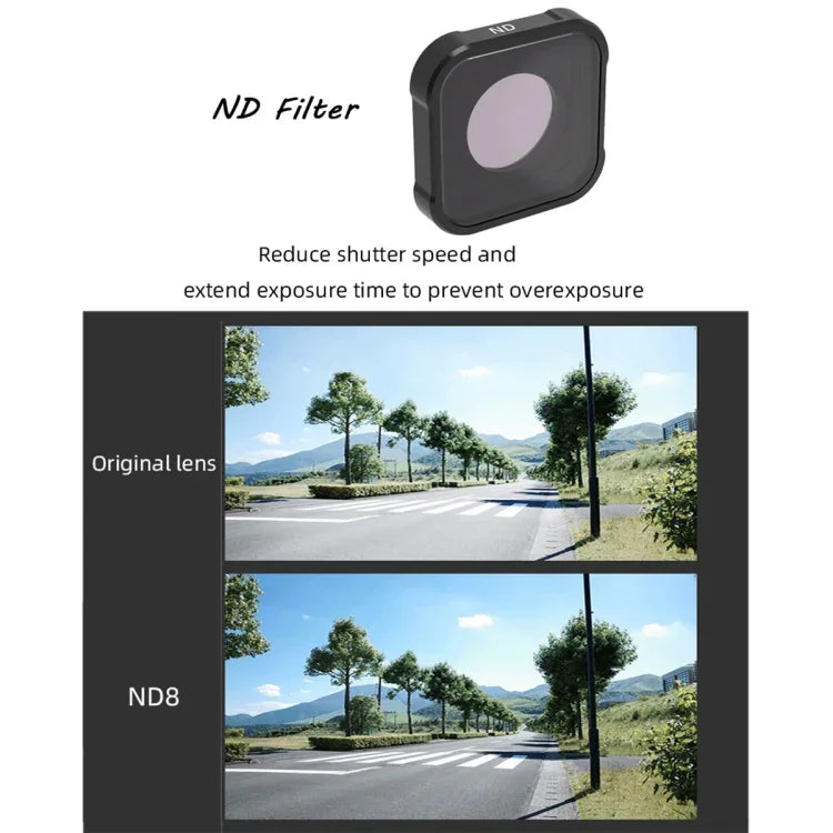 JSR KB Series MCUV+CPL+ND8+ND16+ND32 Lens Filter for GoPro HERO13 Black /12 Black /11 Black /10 Black /9 Black, 5-in-1