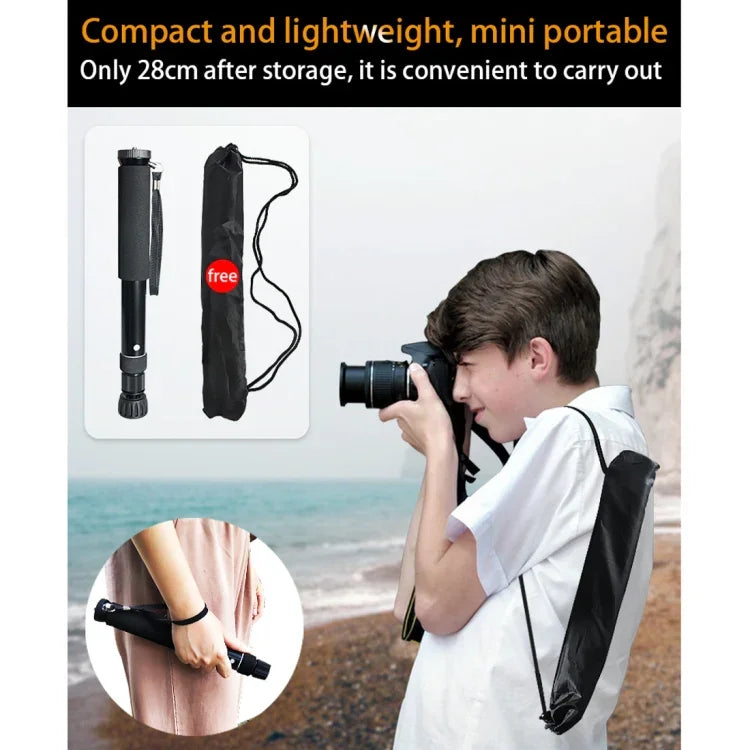 BEXIN P308 Portable Travel Outdoor DSLR Camera Aluminum Alloy Monopod Holder, P308