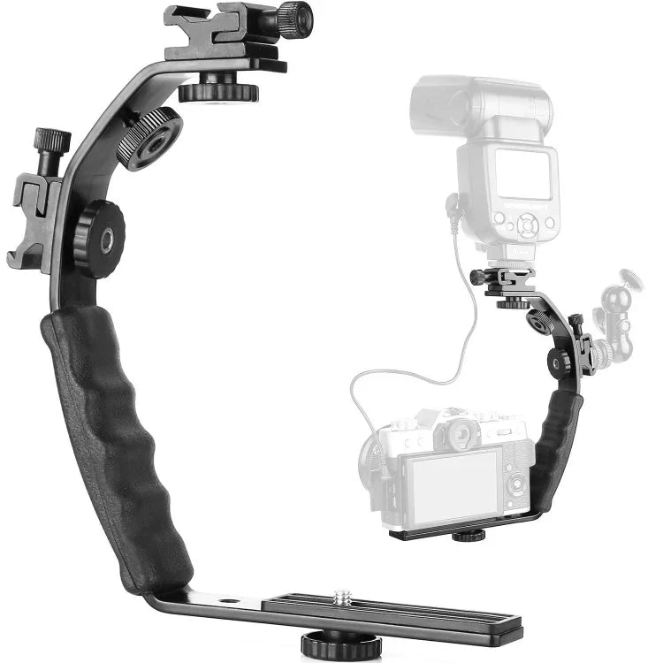 L-Shaped Aluminum Flash Bracket Camera Holder, L-Shaped