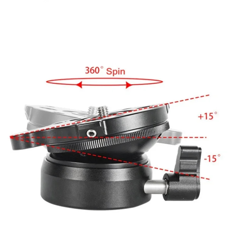 BEXIN DY-60N 3/8 inch Thread Dome Professional Tripod Leveling 360 Degree Panorama Head Base with Bubble Level & 3/8 inch Screw Adapter, DY-60N 3/8 inch