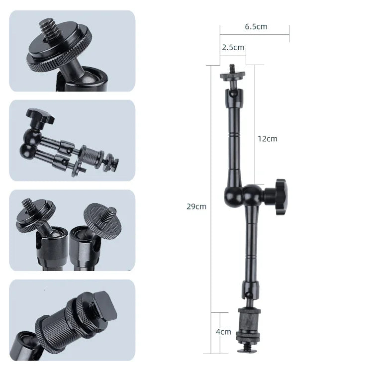 11 inch Adjustable Friction Articulating Magic Arm + Large Claws Clips, 11 inch Magic Arm + Claws Clips