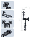 7 inch Adjustable Friction Articulating Magic Arm + Large Claws Clips with Phone Clamp, 7 inch Magic Arm + Claws Clips with Phone Clamp