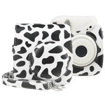 Milk Cow Full Body PU Leather Case Camera  Bag with Strap for FUJIFILM instax mini 7+, Milk Cow