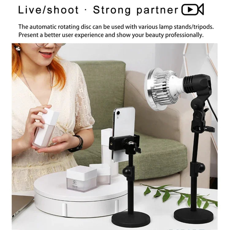 42cm Electric Rotating Display Stand Video Shooting Props Turntable, Load: 100kg, Plug-in Power, EU Plug, 42cm, EU Plug