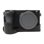 1/4 inch Thread PU Leather Camera Half Case Base for Sony ILCE-A6500 / A6500, For Sony ILCE-A6500 / A6500