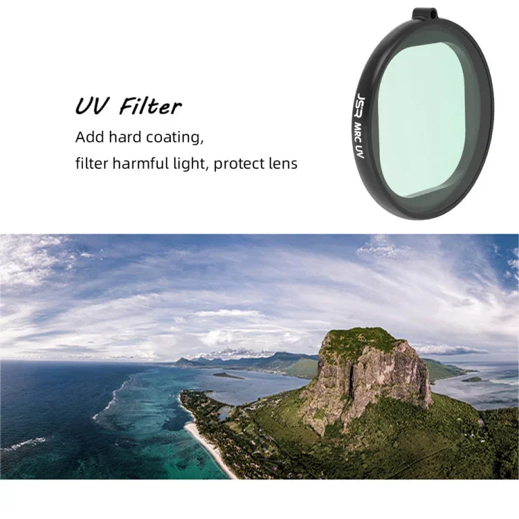 JSR Round Housing Diving 6 in 1 UV + CPL + 16X Macro + Red + Yellow + Purple Lens Filter for GoPro HERO8 Black, 6 in 1 Lens