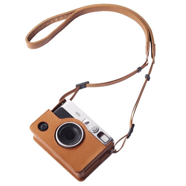 For FUJIFILM instax mini Evo Full Body Camera Genuine Leather Case Bag with Strap, For FUJIFILM instax mini Evo