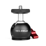 YELANGU 360 Degree Panoramic Metal Tripod Ball Head Adapter for Dolly Car, Ball Head Adapter
