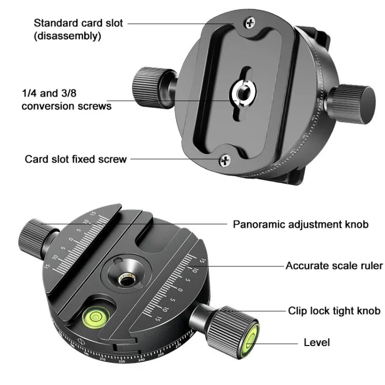 BEXIN QJ-08 Panoramic Rotary Quick Release Clamp Base Tripod Mount, QJ-08