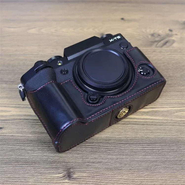 For FUJIFILM X-T5 1/4 inch Thread PU Leather Camera Half Case Base, For FUJIFILM X-T5