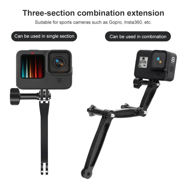 Joint Aluminum Extension Arm Grip Extenter for DJI, Insta360, GoPro and Other Action Cameras, Length: 8.8cm, 8.8cm