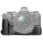 1/4 inch Thread PU Leather Camera Half Case Base for Olympus EM5 / EM5 Mark II, For Olympus EM5