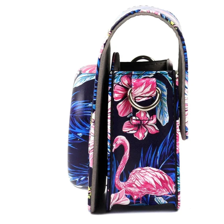 Flamingo Pattern PU Leather Protective Camera Case Bag For FUJIFILM Instax Mini90 Camera, Flamingo