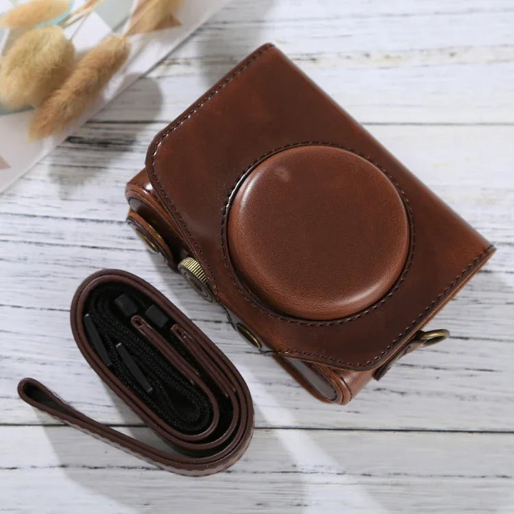 Full Body Camera PU Leather Case Bag with Strap for Canon PowerShot SX730 HS / SX720 HS, For SX730 HS
