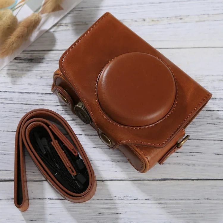 Full Body Camera PU Leather Case Bag with Strap for Canon PowerShot SX730 HS / SX720 HS, For SX730 HS