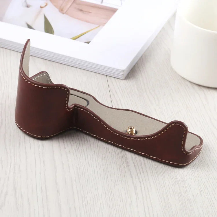 1/4 inch Thread PU Leather Camera Half Case Base for Canon EOS R, For Canon R