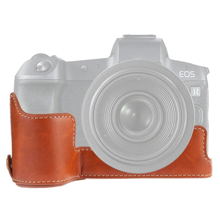 1/4 inch Thread PU Leather Camera Half Case Base for Canon EOS R, For Canon R