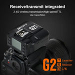 TRIOPO G2 Wireless Flash Trigger 2.4G Receiving / Transmitting Dual Purpose TTL High-speed Trigger for Canon Camera, G2 For Canon Camera