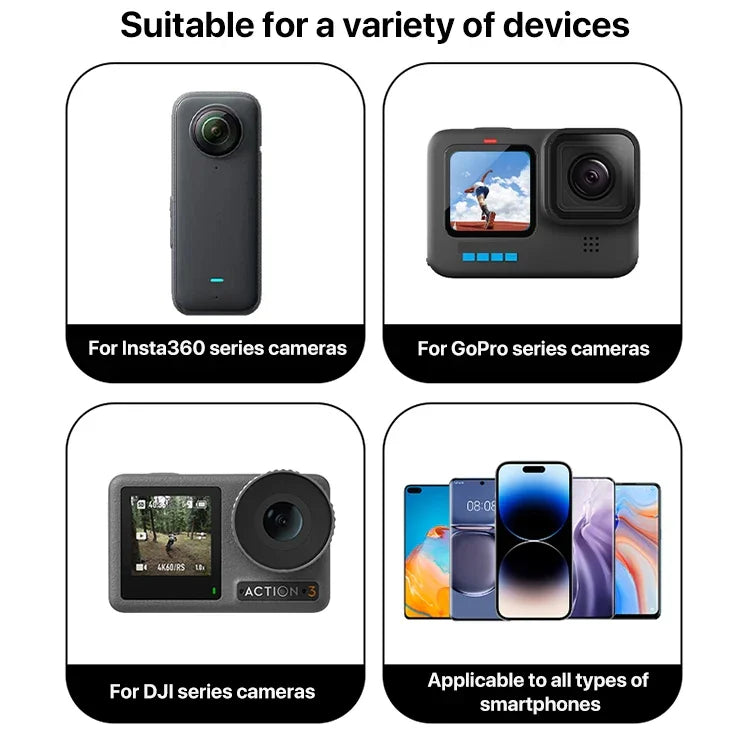 Aluminum Extension Arm Grip Extenter for DJI, Insta360, GoPro and Other Action Cameras