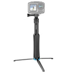 RUIGPRO One-piece Handheld Tripod Selfie Stick Telescopic Monopod Mount for DJI, Insta360, GoPro and Other Action Cameras, Black)