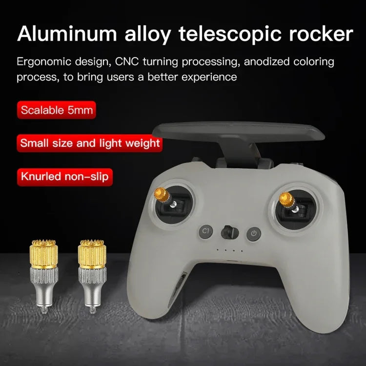 RCSTQ Two-color Retractable Thumb Rocker Joystick for DJI FPV Combo Drone Remote Control, For DJI FPV Two-color