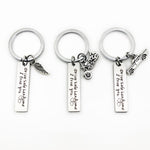 Creative Drive Safe Handsome Words Stainless Steel Keychain Key Rings, Wing Shape, Motorcycle Shape, Car Shape