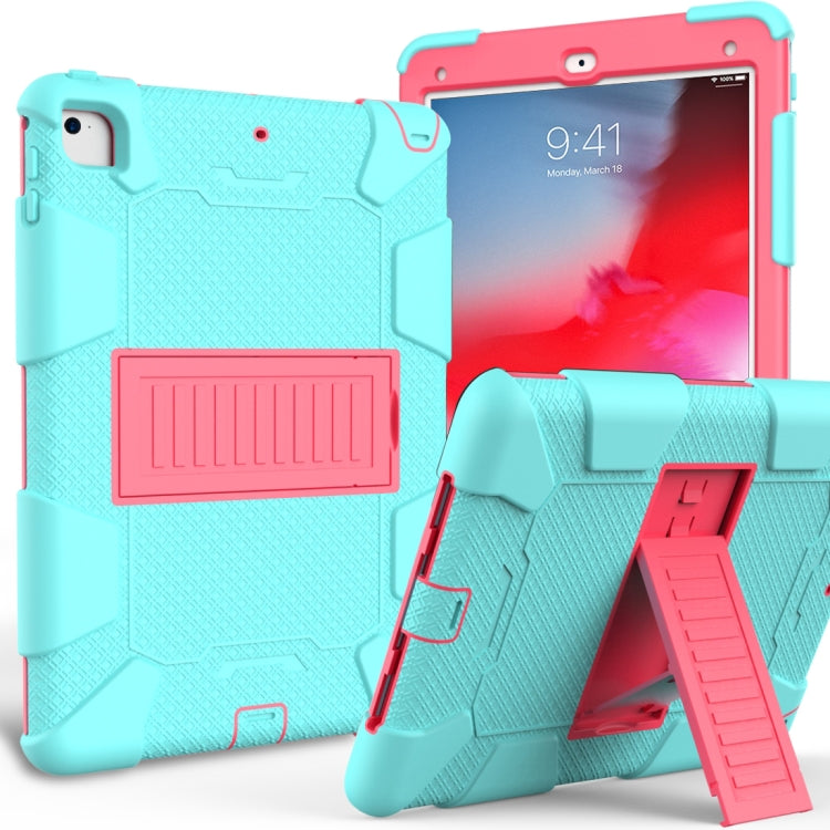 Shockproof Two-color silicone Protection Shell for iPad 9.7(2018) & 9.7(2017) & Air 2, with Holder