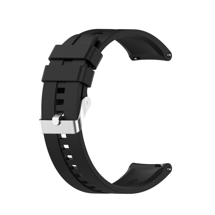 Silicone Replacement Strap Watchband with Silver Steel Buckle, For Xiaomi Watch Color Sport, For TicWatch Pro 3
