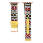 Ethnic Leather Watchband For Apple Watch Series 6 & SE & 5 & 4 44mm / 3 & 2 & 1 42mm, For Apple Watch Series 7 45mm / 6 & SE & 5 & 4 44mm / 3 & 2 & 1 42mm