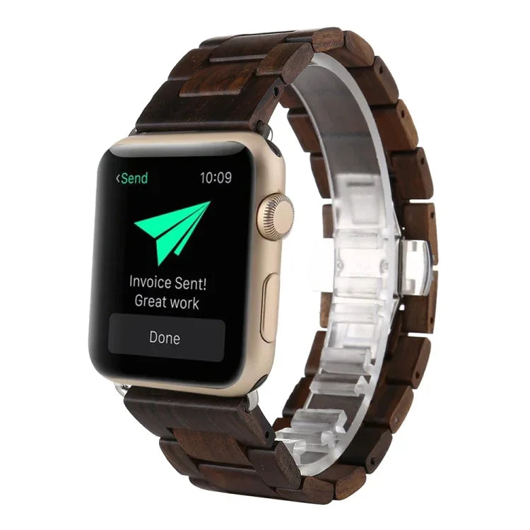 Wooden Replacement Wrist Strap Watchband, For Apple Watch Series 7  41mm / & 6 & SE & 5 & 4 40mm, For Apple Watch Series  7  45mm / & 6 & SE & 5 & 4 44mm