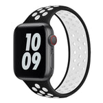 Elastic Silicone Watchband For Apple Watch Series 6 & SE & 5 & 4 44mm / 3 & 2 & 1 42mm, 150mm (Black White), 150mm (Light Pink White), 150mm (Blue White), 160mm (Light Pink White)